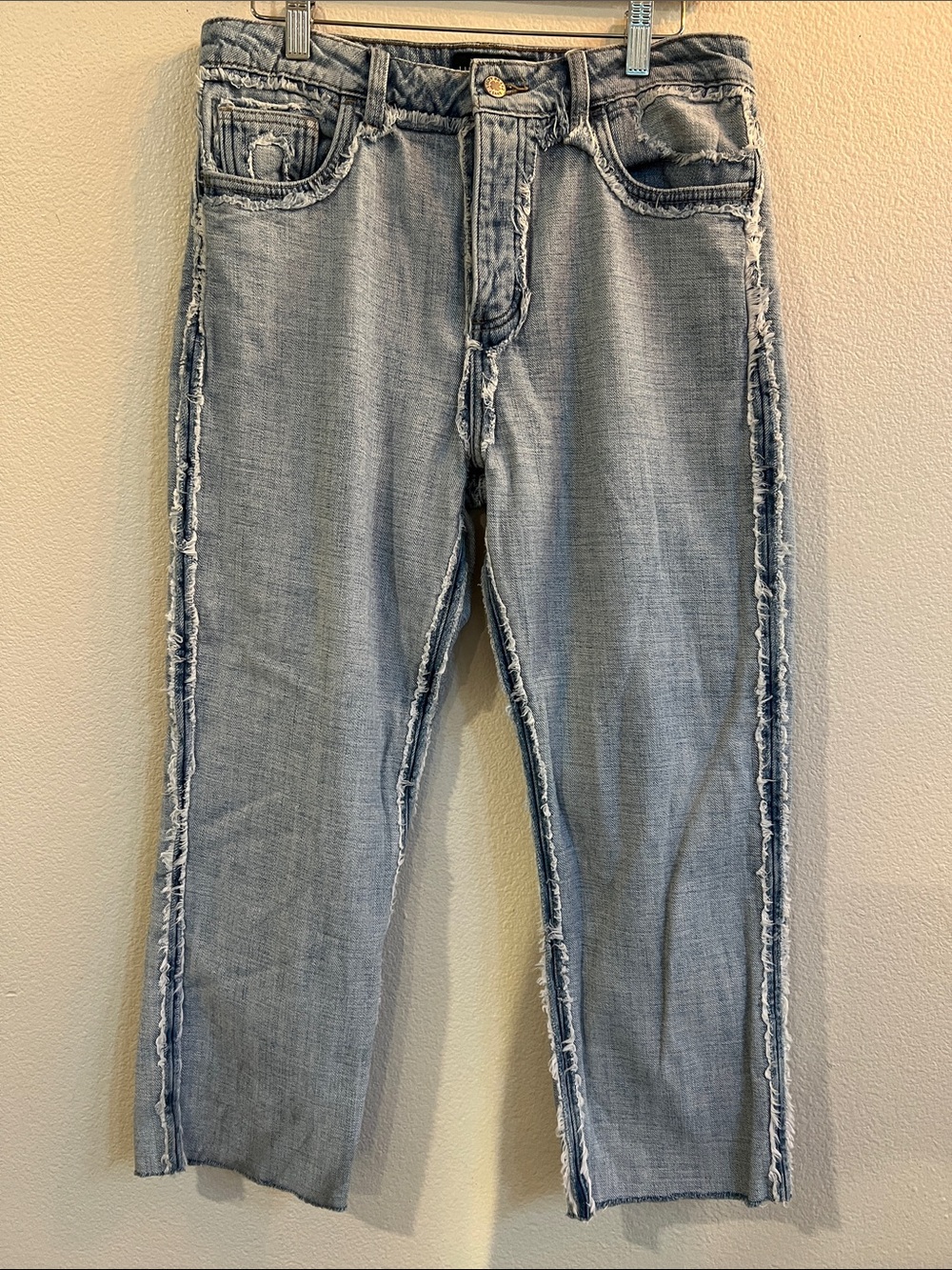 LUCKY BRAND The High Rise Tomboy Buttoned Fly Frayed-Seams Blue Light Wash 6/28